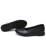 Черни анатомични дамски обувки с равна подметка, естествена кожа - ежедневни обувки за пролетта и лятото N 100018264